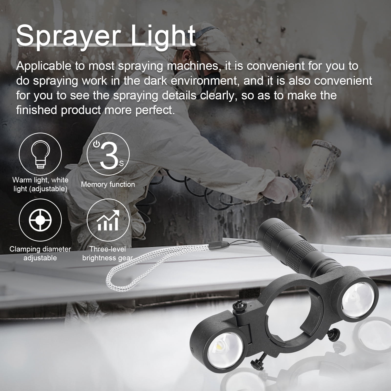 Sprayer Spraying Machine Lighting Airbrush Light Universal Sprayer Light Aadjustable Rechargeable Fill-in Light For Sprayer
