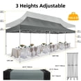 thumbnail image 6 of SANOPY 10' x 30' Heavy Duty Pop up Canopy with 6 Removable Sidewalls, Outdoor Waterproof & Party Wedding Gazebo with Roller Bag, 4 Sandbag, Gray, 6 of 10