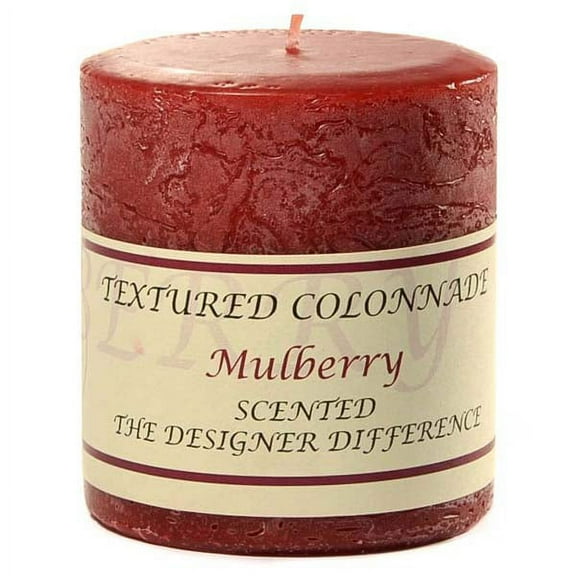 6 Pcs, Textured 3x3 Mulberry Pillar Candles 3 in. diameterx3.25 in. tall
