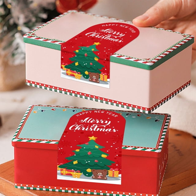 50 Stickers/pack Christmas Stickers Merry Christmas Sealing Stickers Gift Box Packaging Decorative Labels Greeting Card Gift Bag Sticker Decoration