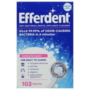 Efferdent Retainer & Denture Cleaner Tablets, Complete Clean , 102 Count