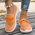 thumbnail image 4 of Zapatillas planas transpirables de malla tejida para mujer, zapatos casuales antideslizantes de moda para caminar, mocasines cómodos de suela suave sin cordones, zapatillas de tenis, 4 of 6