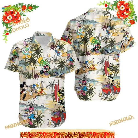 Mickey And Friends Surf Hawaiian Shirt