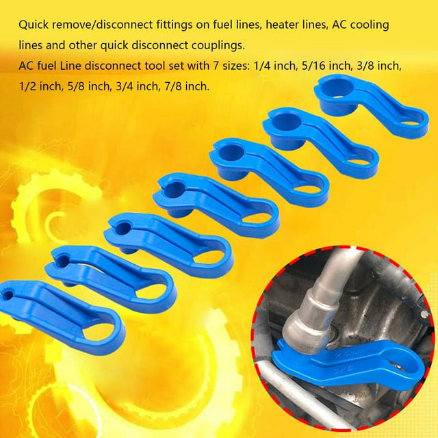 Remover 7PCS Car Auto AC Fuel Line Disconnect Tool Set Transmission Oil Cooler Line Removal Tools 1/4-7/8 Inch