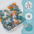 thumbnail image 4 of 80 cuentas de vidrio electrochapado en 8 colores, cuentas ovaladas transparentes facetadas de 10x6 mm, cuentas cilíndricas ovaladas con patrones de flecha., 4 of 7
