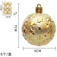 thumbnail image 3 of XYAIYT 6 Pack Christmas Decorations Christmas Ornaments Embossed Plastic Hanging Shatterproof Holiday Tree Decor Easy to Hang with Rope Packed In Clear Box Single Ornament 2.4in Gold, 3 of 3