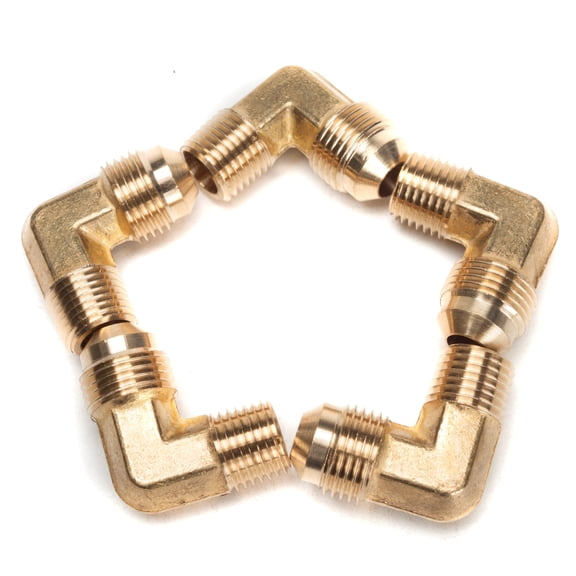 LTWFITTING Brass Flare3/8" OD x 1/4" Male NPT 90 Degree Elbow Tube Fitting (pack of 5)