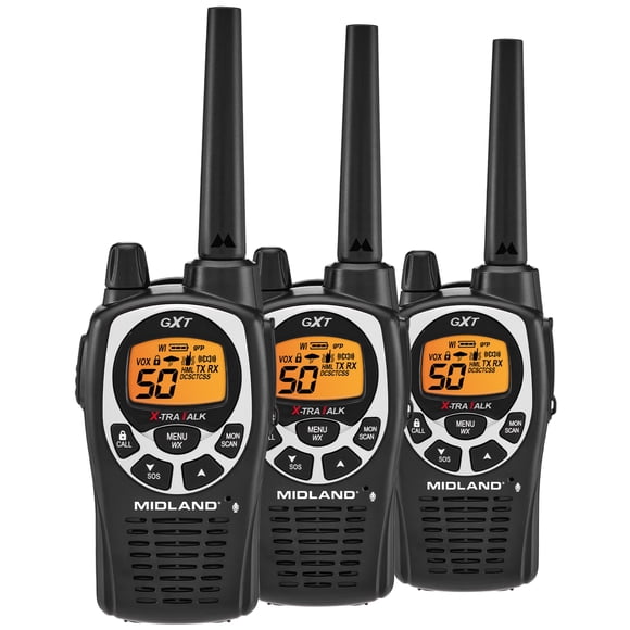 Walkie Talkie Midland GXT1000X3VP4 Radio GMRS de 50 canales