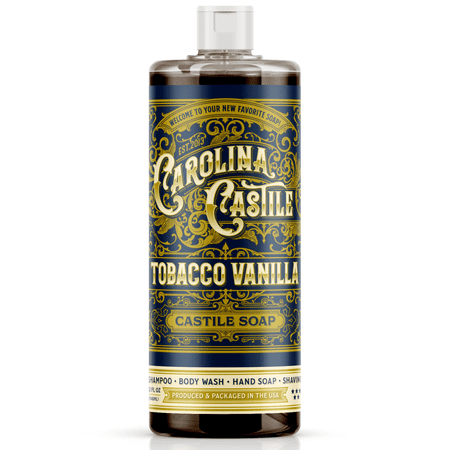 Carolina Pure Castile Soap Liquid – 32 oz Organic Soap – Tobacco Vanilla
