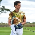 thumbnail image 3 of Rateoe Lazy Home Style Guinea Pig Pattern Men's Short Sleeve Polo Shirts, Golf Polo Shirts Short Sleeve Performance Moisture Wicking Dry-Medium, 3 of 6