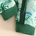 thumbnail image 5 of larppty Palm Trees Sailboats Hawaiian Baby Sleep Play Pjs One-piece Zip Front Romper Jumpsuit Pajamas, 5 of 7
