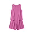 thumbnail image 4 of Casual Summer Outfits 2 Piece Matching Clothing Set Women's Imitation And Linen Summer Sleeveless Pocket Casual Round Neck Shorts Set Hot Pink Xl, 4 of 5