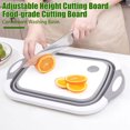 thumbnail image 3 of Joyfeel Large Collapsible Cutting Board Grill Caddy Tub 2-in-1 Kitchen Prep Station with Colander Lid Space-Saving Veggie Washing Basket for BBQ Picnic, 3 of 10