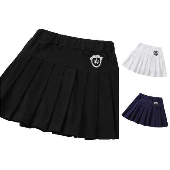 LIIPEE Summer A Line Skirt For Girls Elastic Waist Party Performance Pleated Skirts Kids Cute Comfortable Everyday School Wear,9-10 Years