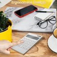 thumbnail image 3 of Calculator, Slim Elegant Design, Office/home Electronics, Dual Powered Desktop Calculator, Solar Power, 10 Digits, Tilted Lcd Display, Inclined Design, 3 of 5