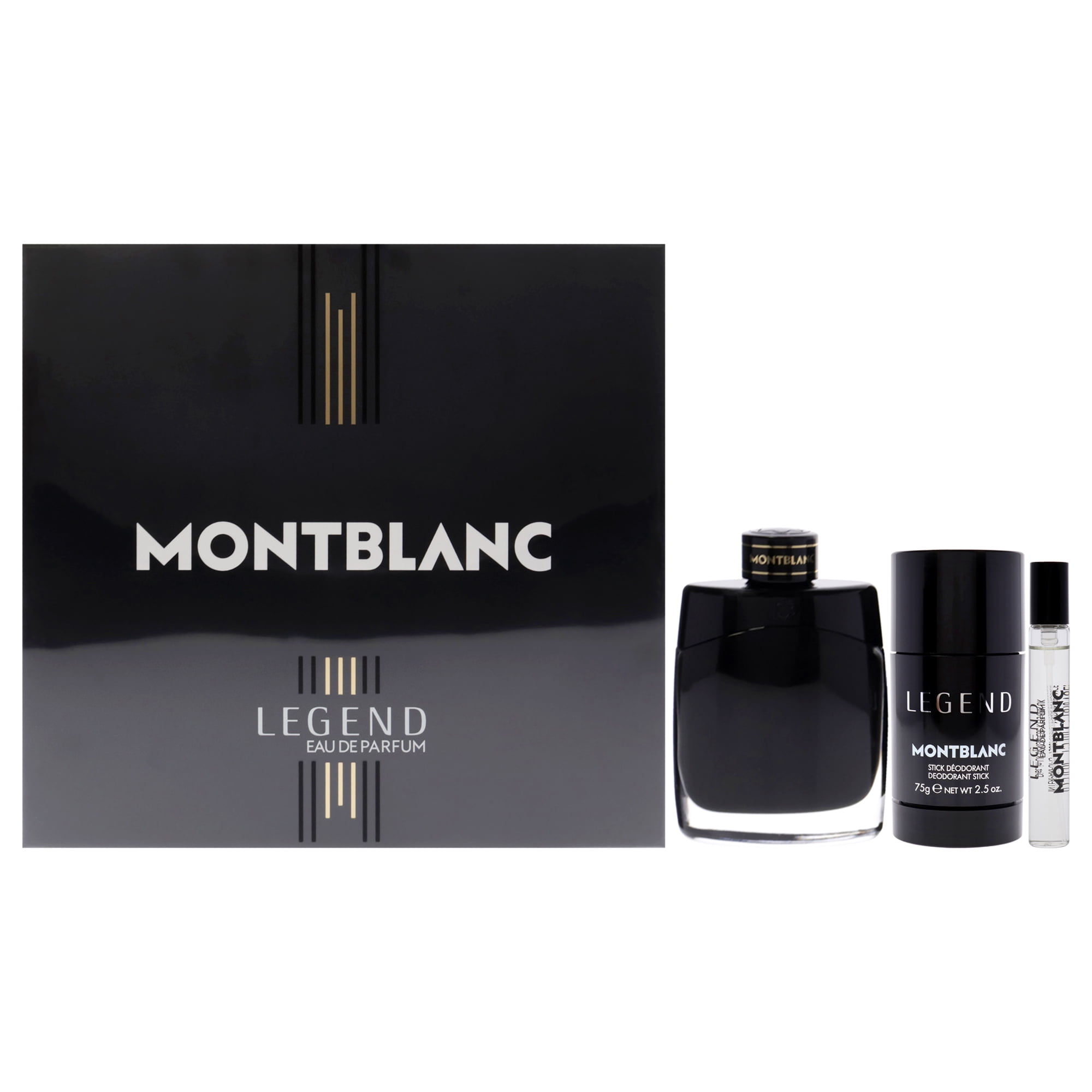 YM260118 MONT BLANC 3本セット ケース付き Mont Blanc Legend by Mont Blanc for Men - 3 Pc Gift Set 3.3oz EDP