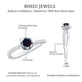 thumbnail image 6 of Rosec Jewels Black Opal Flower Engagement Ring - Natural Black Opal Diamond Ring - AAA Grade Certified - with Jewelry Box, 14K White Gold, US 4.50, 6 of 8