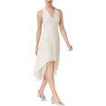 thumbnail image 1 of Rachel Roy Robe Texturée Haute-Basse Ligne A pour Femmes, Blanc Cassé, 8, 1 of 1