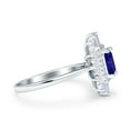 thumbnail image 2 of Emerald Cut Vintage Wedding Ring Simulated Blue Sapphire CZ 925 Sterling Silver Size 5, 2 of 5
