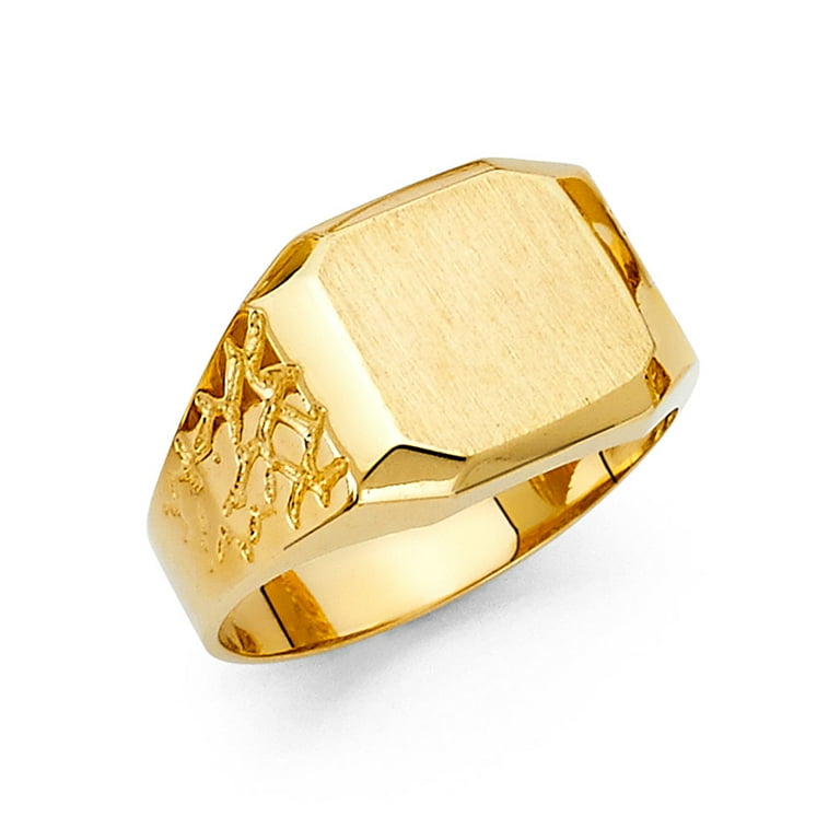 Mens square ring gold discount