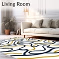 thumbnail image 2 of ODIKA 3x5 Machine Washable Non-Slip Area Rug, Abstract Wave Featuring Fluid Lines and Gold Highlights High Traffic Rug, Black, 541348, 2 of 7