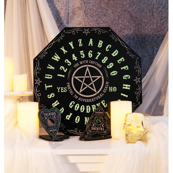 Glow in The Dark Octagonal Pentagram Star Ouija Spirit Board Game W/ Planchette