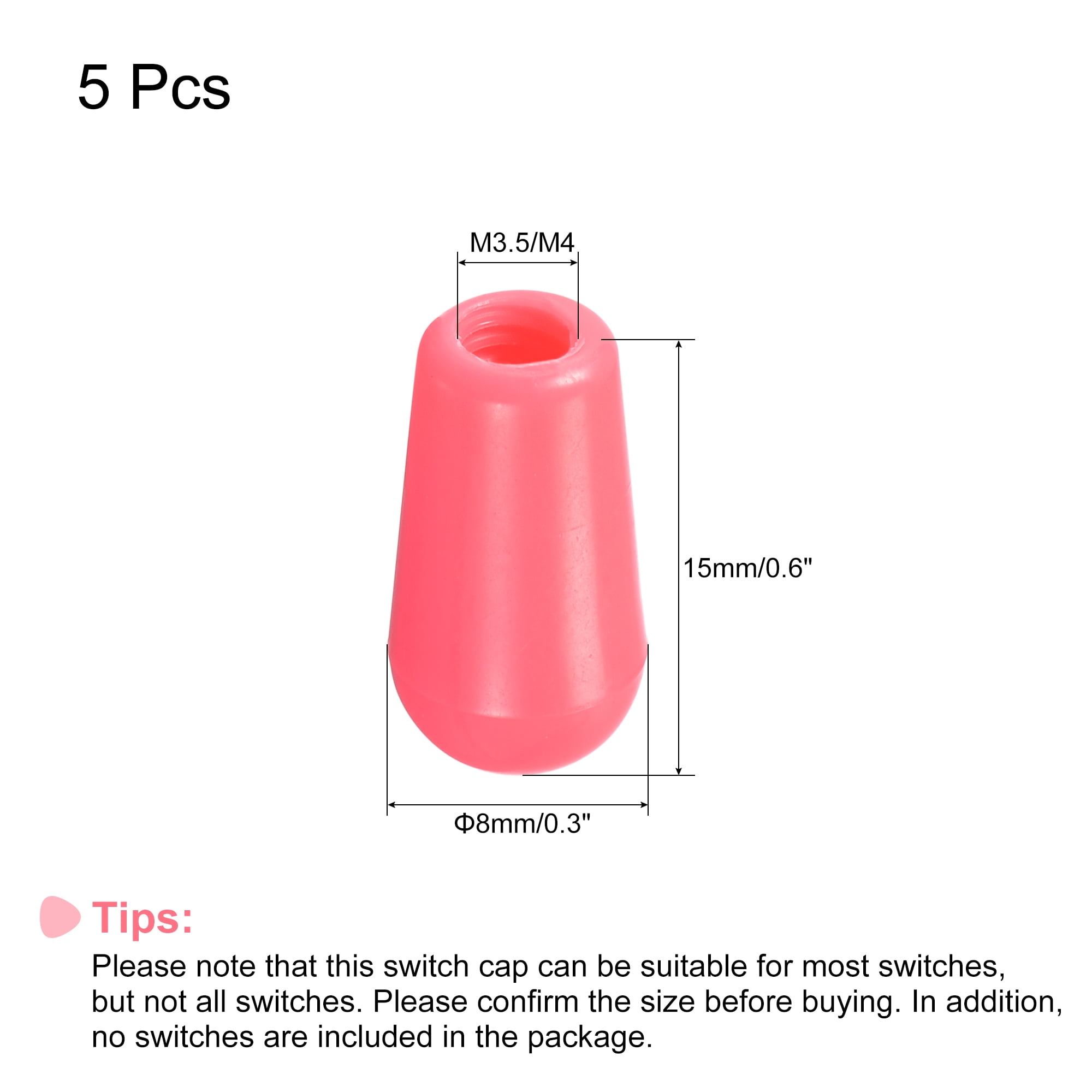 Unique Bargains Guitar Toggle Switch Knob Cap Cover ABS for 3 Way Guitar Switch Pink