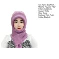 thumbnail image 7 of ievspot Women Winter Hat with Scarf Thick Cycling Headwear Solid Color Elastic Full Protection Outdoor Travel Cold Weather Skiing Cap, 7 of 7