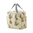 thumbnail image 3 of Lunch Bag, Insulated Lunch Tote, Lunch Box Bag, Nylon Tote Bag, Cactus Patterned 10X10X5.5 Inch Insulated Tote with Dual Side Pockets, Durable Lightweight Reusable Lunch Bag That, 3 of 7