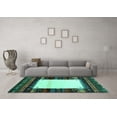 thumbnail image 3 of Ahgly Company Indoor Square Abstract Turquoise Blue Contemporary Area Rugs, 7' Square, 3 of 4