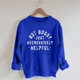 thumbnail image 4 of JFGHDG Women's Crewneck Graphic Sweatshirts Long Sleeve Oversized Loose Fit Shirts Drop Shoulder Pullover Casual Tops Blue L, 4 of 8
