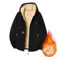 thumbnail image 1 of Ceisia Men Solid Color Hooded Zipper Lamb Gift Fleece Warm Long Sleeve Casual Cardigan Jackets, 1 of 8