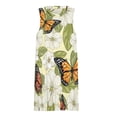 thumbnail image 3 of Blue Floral Butterfly Spring Summer Dresses for Women Fashion T-shirt Dress Casual Sleeveless Loose Sundress with Pockets, 3 of 5