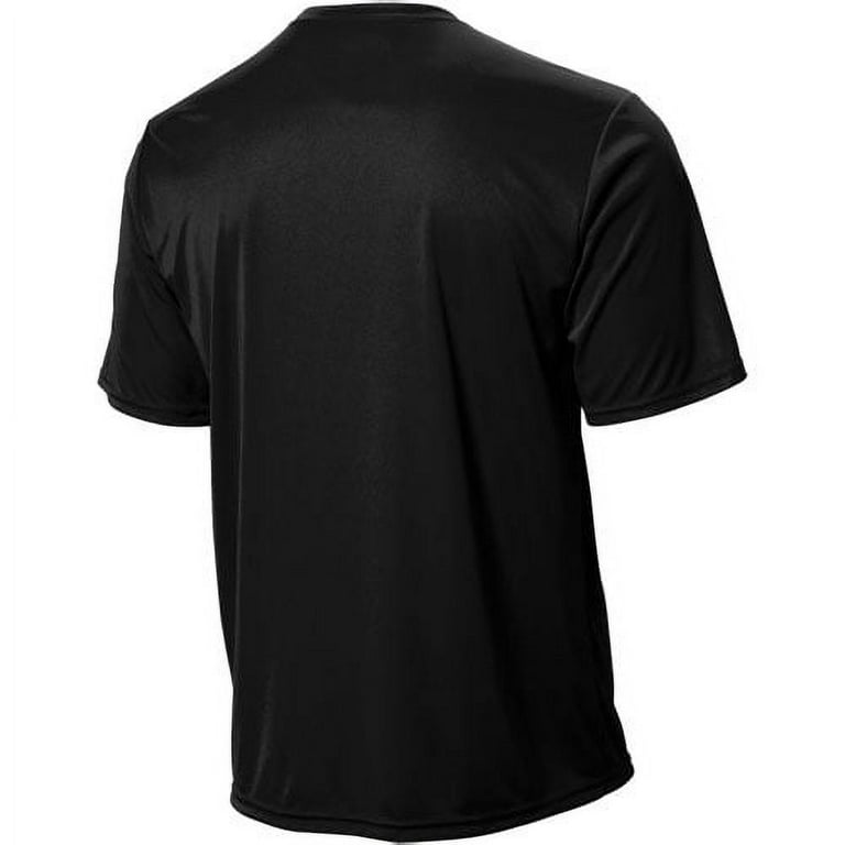 A4 Men's Cooling Performance Crew Short Sleeve T-Shirt, Black, 3X-Large