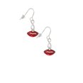 thumbnail image 3 of Delight Jewelry Goldtone Small Translucent Red Lips Silver tone Infinity French Earrings, 3 of 4
