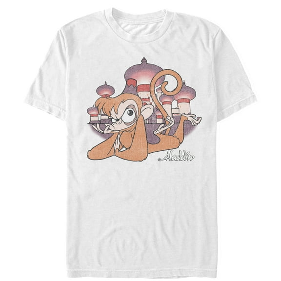Men's Aladdin Grumpy Abu  Graphic Tee White Small