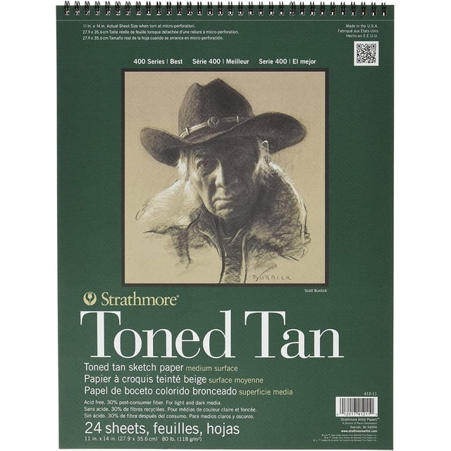 Sketchbook Strathmore Toned Tan 27,9x35,6cm 118g 24h Strathmore Sketchbook Strathmore Toned Tan 27,9x35,6cm 118g 24h