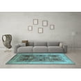 thumbnail image 3 of Ahgly Company Indoor Square Oriental Light Blue Industrial Area Rugs, 5' Square, 3 of 4