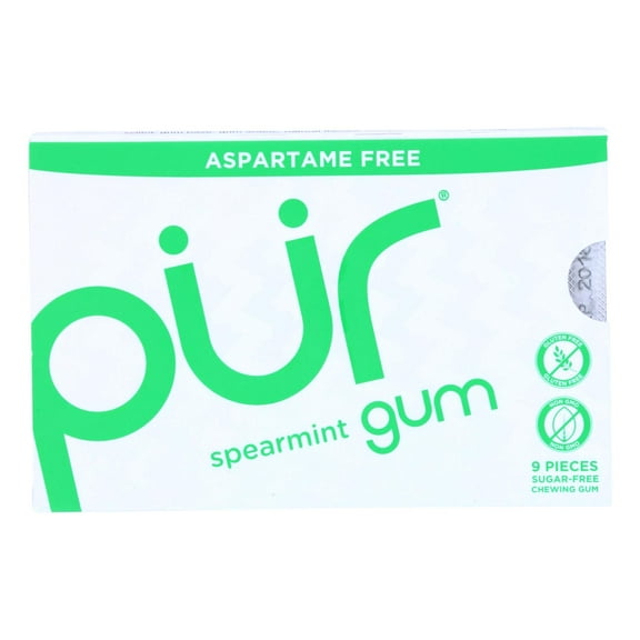 Pur Gum - Spearmint - Aspartame Free - 9 Pieces - 12.6 G - Case Of 12
