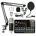 thumbnail image 1 of Condenser Microphone Bundle Sound Card Kit With Adjustable Mic Suspension Scissor Arm Professional Studio Wireless Karaoke MIC ,Easy to Use, 1 of 7