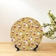 thumbnail image 6 of Salouo Cute Santa and Reindeer Pattern Bone China Decorative Plate,Holiday Decor Decorative Ceramic Plates with Stand Elegant Home DéCor for Hallway/Living Room/Bedroom-10in, 6 of 6