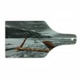 thumbnail image 1 of Shipwreck Cutting Board, Weathered Photo of Aged and Decayed Flaking Anchor on the Beach by the Hills Marine, Tempered Glass Cutting and Serving Board, Wine Bottle Shape, Orange, by Ambesonne, 1 of 1