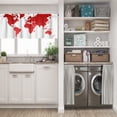 thumbnail image 5 of LALILO Kitchen Curtain Valance Red World Map Globe Rod Pocket Window Curtain 52"x 18" Set of 2, 5 of 6