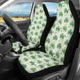 thumbnail image 2 of ZIATUBLE Green Leaves Car Seat Dust Cover Auto Interior Seat Protector 2 Piece Washable High Back Saddle Blankets Fit Most SUV Sedan Van Easy to Install Driver Seat Covers Car Decor Accessories, 2 of 7