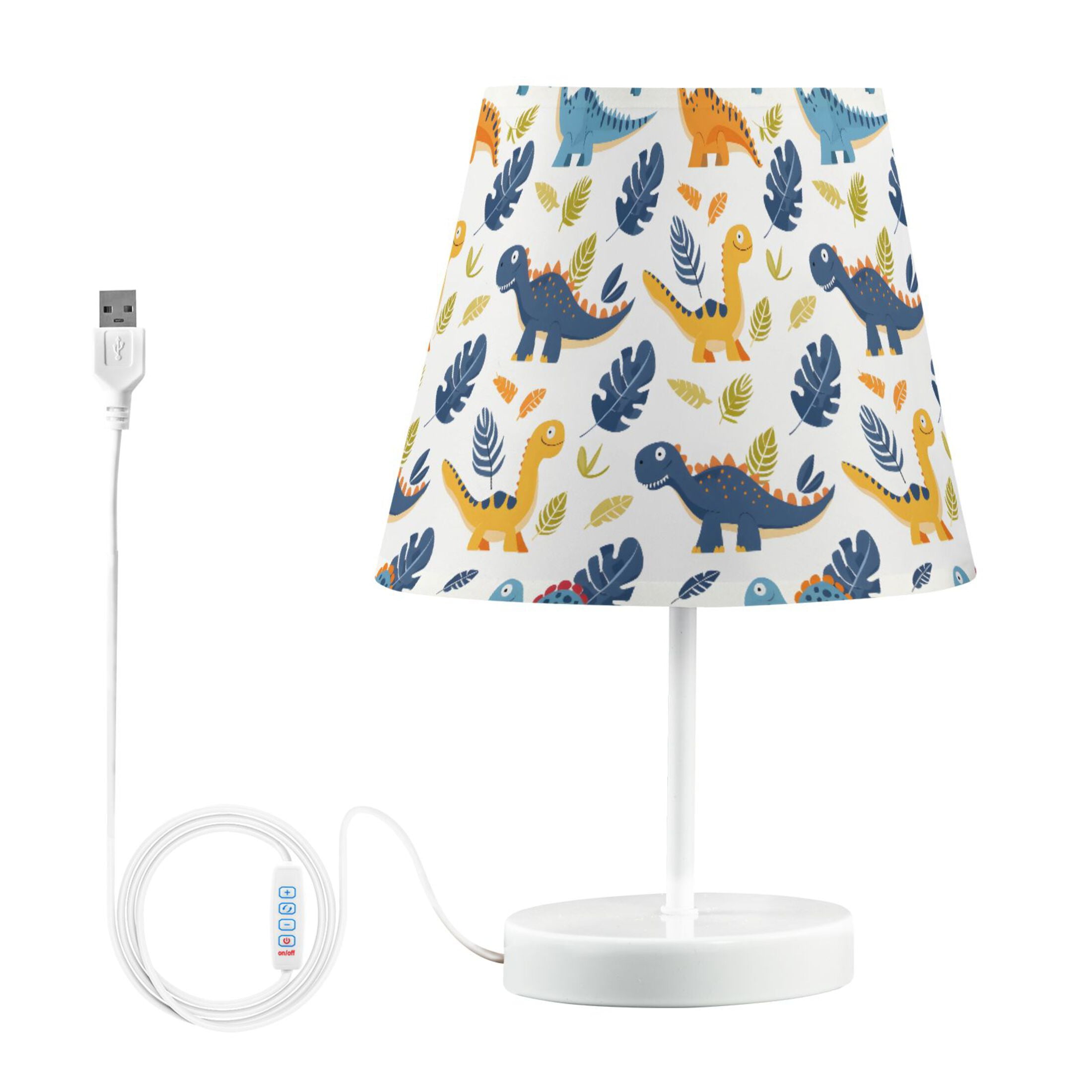 LED Desk Lamp Cartoon Dinosaur and Leaf Table Nightstand Lamps with 3 Color Temperatures for Home Bedroom Living Room Decor 6x11