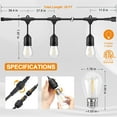 thumbnail image 2 of EAGLE PEAK 25 FT S14 Solar-Powered String Lights, IP65, 10 Shatterproof Edison Vintage Bulbs (2 spare) for Outdoors, 10 Hanging Sockets, Decorative Lights for Christmas, Garden, Wedding and Party, 2 of 8