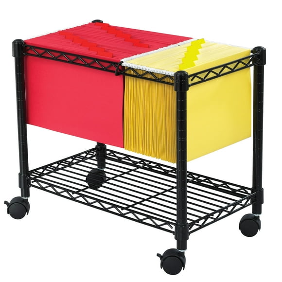 Safco Wire Mobile File Cart Organizer for Letter or Legal Folders, Black