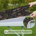 thumbnail image 6 of Red Mushroom Fern Black Pattern Square Fitted Tablecloth with Elastic Edge,Square Table Cover,Washable Elastic Table Cover for Home Kitchen Party Decor 36"x36", 6 of 6