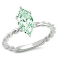 thumbnail image 7 of Solitaire Engagement Ring for Women - 2ct Simulated Green Diamond in 14K White Gold Promise Ring, 7 of 7