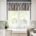 thumbnail image 3 of Retro Boho Floral Window Valance Curtain, William Morris Vintage Red Pink Flowers Botanical Window Treatment Valances for Home Kitchen Café Décor 54''x18'', 1 Panel, 3 of 6